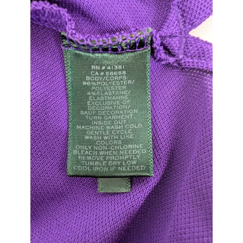 Lauren Ralph Lauren Polo Shirt Womens Medium Purple Good Pique Short Sleeve Logo - Picture 7 of 11